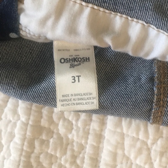 Like New Dot Print Denim Overalls, Size 3T - Picture 5 of 6